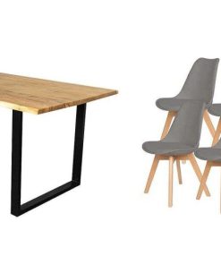 Mesas Y Sillas Easy Mobel Mesas De Comedor, Comedor O Cocina | Pack Mesa De Comedor O Cocina Madera Maciza 160Cm + Sillas Nordic