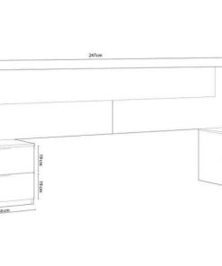 Dormitorio Easy Mobel | Cabecero De Cama Alaya. Cabezal + 2 Mesitas Roble Y Wengue