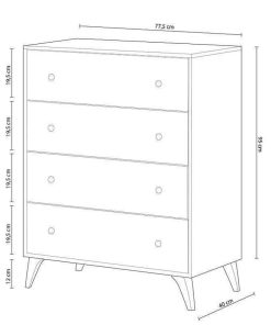 Dormitorio Easy Mobel | Comoda 4 Cajones Sweet Blanco