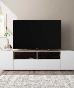 Sal N Y Comedor Easy Mobel | Mueble Tv Tamiko 4 Puertas Blanco Y Roble