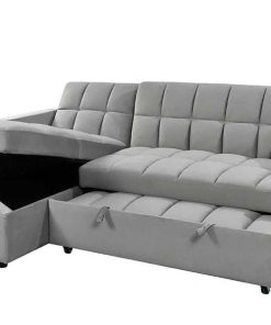 Sof S Easy Mobel | Sofa Cama Chaise Longue Kris 210Cm Gris En Terciopelo