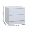 Dormitorio Easy Mobel | Mesita De Noche Blanca 2 Cajones Blanco