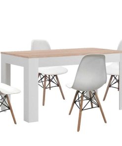 Mesas Y Sillas Easy Mobel | Mesa Extensible De Comedor O Cocina + 4 Sillas Estilo Nordico