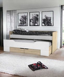 Dormitorio Easy Mobel | Cama Nido Juvenil Dn Con Somier + 2 Cajones Cambria Y Blanco