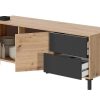 Sal N Y Comedor Easy Mobel | Mueble Tv Brooklyn 2 Puertas Y 2 Cajones Roble Y Negro