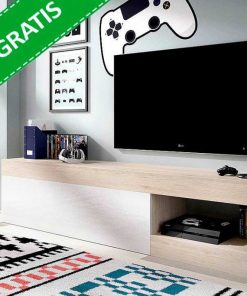 Sal N Y Comedor Easy Mobel | Mueble Bajo Tv Lebo Blanco Y Cambria