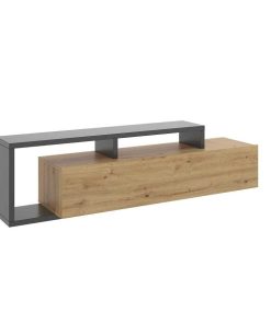 Sal N Y Comedor Easy Mobel | Mueble Bajo Tv Kram 1 Puerta Roble Y Negro