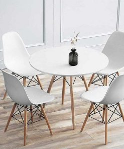 Mesas Y Sillas Easy Mobel Mesas De Comedor, Comedor O Cocina | Pack Mesa Redonda Nordica 80Cm + 4 Sillas Nordicas