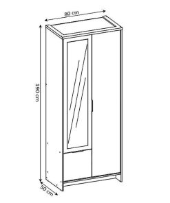 Dormitorio Easy Mobel | Armario De Dormitorio Con Espejo Dn 2 Puertas Blanco