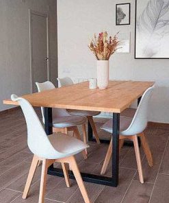 Mesas Y Sillas Easy Mobel Mesas De Comedor, Comedor O Cocina | Pack Mesa De Comedor O Cocina Madera Maciza 160Cm + Sillas Nordic