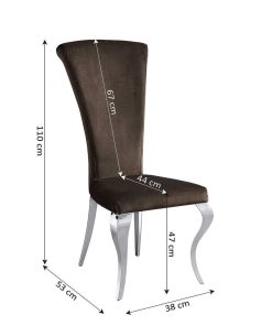 Mesas Y Sillas Easy Mobel Sillas De Sal N, Comedor O Cocina | Silla De Comedor En Terciopelo Marquesa Gris En Terciopelo