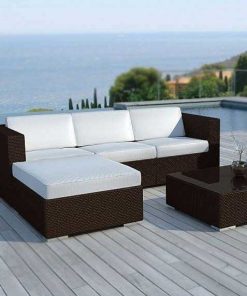 Muebles De Jard N Easy Mobel | Sofa Chaise Longue De Ratan Pe + Mesa. Muebles De Jardin Y Terraza