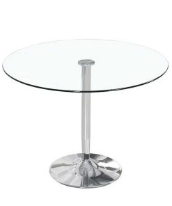 Mesas Y Sillas Easy Mobel Mesas De Comedor, Comedor O Cocina | Mesa Redonda De Cristal Templado 90Cm. Comedor O Cocina Gris