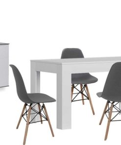 Packs Easy Mobel | Pack Mesa De Comedor Extensible + 4 Sillas + Aparador Joana 2 Puertas Y 4 Cajones