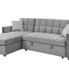 Sof S Easy Mobel | Sofa Cama Chaise Longue Kris 210Cm Gris En Terciopelo