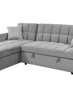 Sof S Easy Mobel | Sofa Cama Chaise Longue Kris 210Cm Gris En Terciopelo