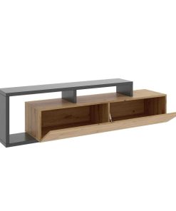 Sal N Y Comedor Easy Mobel | Mueble Bajo Tv Kram 1 Puerta Roble Y Negro