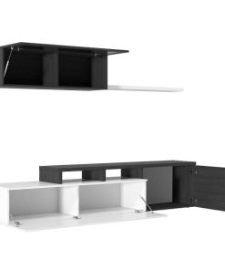 Sal N Y Comedor Easy Mobel | Mueble Tv Nexus + Estante. Conjunto Muebles De Salon Blanco Y Gris