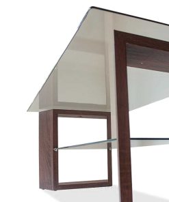 Mesas Y Sillas Easy Mobel Mesas De Centro O Auxiliares | Mesa De Centro Xs De Cristal Templado Y Madera Cambria