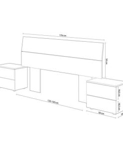 Dormitorio Easy Mobel | Cabecero De Cama New Dreams. Cabezal + 2 Mesitas Blanco Y Roble