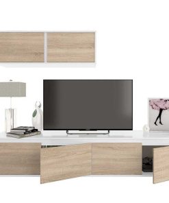 Sal N Y Comedor Easy Mobel | Conjunto Mueble De Salon Alma Blanco Y Cambria