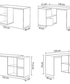 Sal N Y Comedor Easy Mobel | Mesa De Escritorio Multiposicion Adapta Blanco