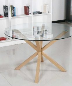 Mesas Y Sillas Easy Mobel Mesas De Comedor, Comedor O Cocina | Mesa Redonda De Cristal Templado 120Cm. Comedor O Cocina Cambria