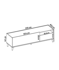 Sal N Y Comedor Easy Mobel | Mueble Bajo Tv Nova 1 Puerta Y 1 Cajon Cambria