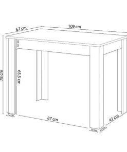 Mesas Y Sillas Easy Mobel Mesas De Comedor, Comedor O Cocina | Mesa Auxiliar Cloe 109Cm. Comedor O Cocina Blanco Y Cambria