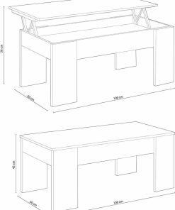 Mesas Y Sillas Easy Mobel Mesas De Centro O Auxiliares | Mesa De Centro Elevable Flow Blanco Y Cemento