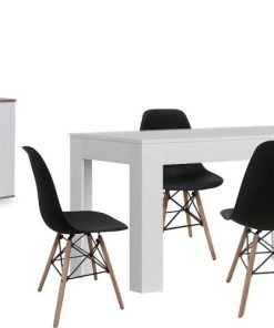 Packs Easy Mobel | Pack Mesa De Comedor Extensible + 4 Sillas + Aparador Joana 2 Puertas Y 4 Cajones