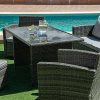 Muebles De Jard N Easy Mobel | Sofa + Mesa + 2 Sillones+ 2 Pufs De Ratan Pe. Muebles De Jardin Y Terraza