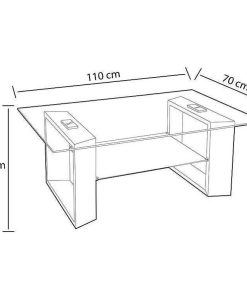 Mesas Y Sillas Easy Mobel Mesas De Centro O Auxiliares | Mesa De Centro Xs De Cristal Templado Y Madera Cambria