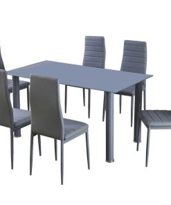 Mesas Y Sillas Easy Mobel | Mesa De Cristal Templado + 6 Sillas Polipiel. Comedor O Cocina