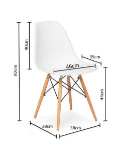 Mesas Y Sillas Easy Mobel | Pack Mesa Rectangular Nordica + 4 Sillas Estilo Nordico Blancas Blanco