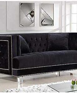 Sof S Easy Mobel | Conjunto De Sofas Inok 3+2 Plazas. Estilo Chester Negro En Terciopelo