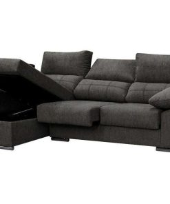 Sof S Easy Mobel | Sofa Chaise Longue Silver 260Cm. Reclinable, Con Arcon