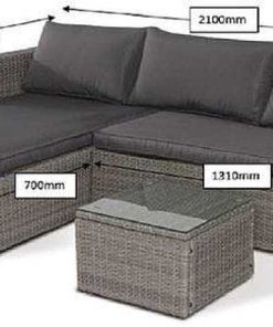 Muebles De Jard N Easy Mobel | Sofa Chaise Longue De Ratan Pe + Mesa Ms. Muebles De Jardin Y Terraza Gris