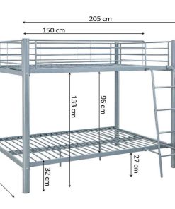 Dormitorio Easy Mobel | Litera De Matrimonio Doble Metalica 135Cm