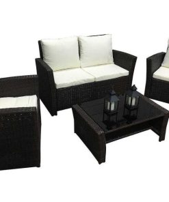 Muebles De Jard N Easy Mobel | Sofa + 2 Sillas + Mesa De Ratan Pe. Muebles De Jardin Y Terraza