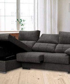 Sof S Easy Mobel | Sofa Chaise Longue Silver 260Cm. Reclinable, Con Arcon