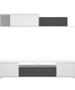 Sal N Y Comedor Easy Mobel | Conjunto Mueble De Salon Ken Blanco Y Gris