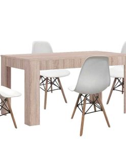 Mesas Y Sillas Easy Mobel | Mesa Extensible De Comedor O Cocina + 4 Sillas Estilo Nordico