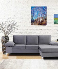 Sof S Easy Mobel | Sofa Chaise Longue Reversible Desiree 225Cm Gris En Terciopelo