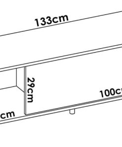 Sal N Y Comedor Easy Mobel | Mueble Bajo Tv Lak 1 Puerta Roble Y Negro