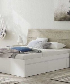 Dormitorio Easy Mobel | Cabecero De Cama New Dreams. Cabezal + 2 Mesitas Blanco Y Roble