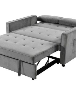 Sof S Easy Mobel | Sofa Cama De Matrimonio Japon 132Cm Gris En Terciopelo