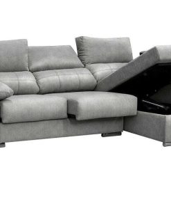 Sof S Easy Mobel | Sofa Chaise Longue Silver 260Cm. Reclinable, Con Arcon