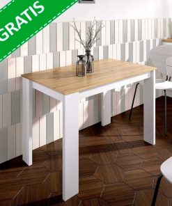 Mesas Y Sillas Easy Mobel Mesas De Comedor, Comedor O Cocina | Mesa Fija De Comedor O Cocina Aspen 110X67Cm Blanco Y Roble