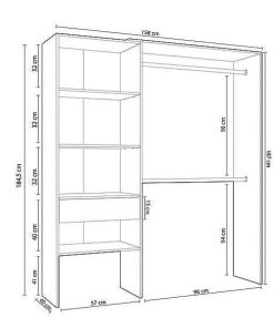 Dormitorio Easy Mobel | Armario Vestidor De Dormitorio Hera Blanco Y Roble